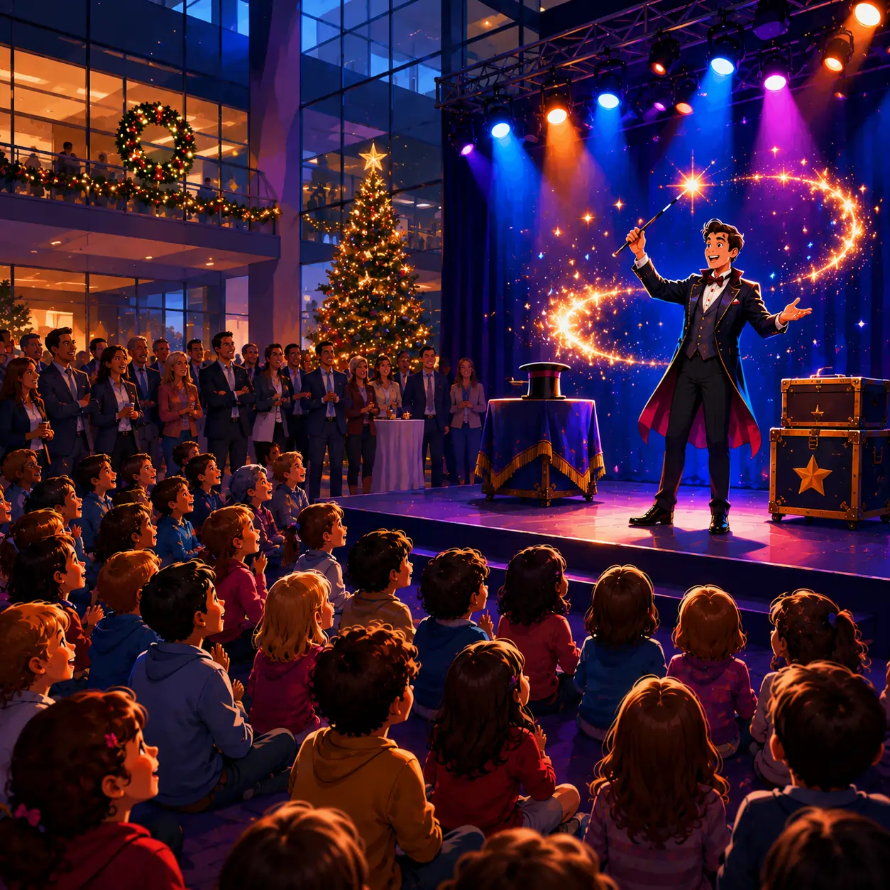 Spectacle de magie pour arbre de Noël d’entreprise et CSE près d’Arras